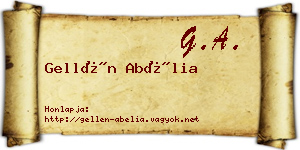 Gellén Abélia névjegykártya